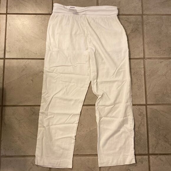 NWT Sonoma 14 Straight Mid Rise Leg Pants Cowl Elastic Waist - Picture 2 of 6